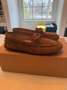 Brand New Le Monde Beryl Brown Suede Driving Moccasins